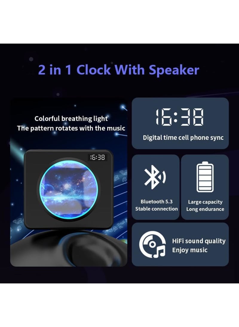 SYOSI Portable Wireless Bluetooth Speaker with HiFi Stereo Sound, Digital Clock, and Atmosphere Light Effects, Supports Bluetooth/TF Card/AUX, Ideal for Home and Birthday Gifts for Girls, Boys, and Family - Image 4